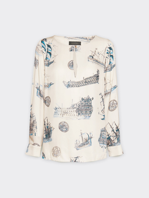 Blusa dalla stampa veliero