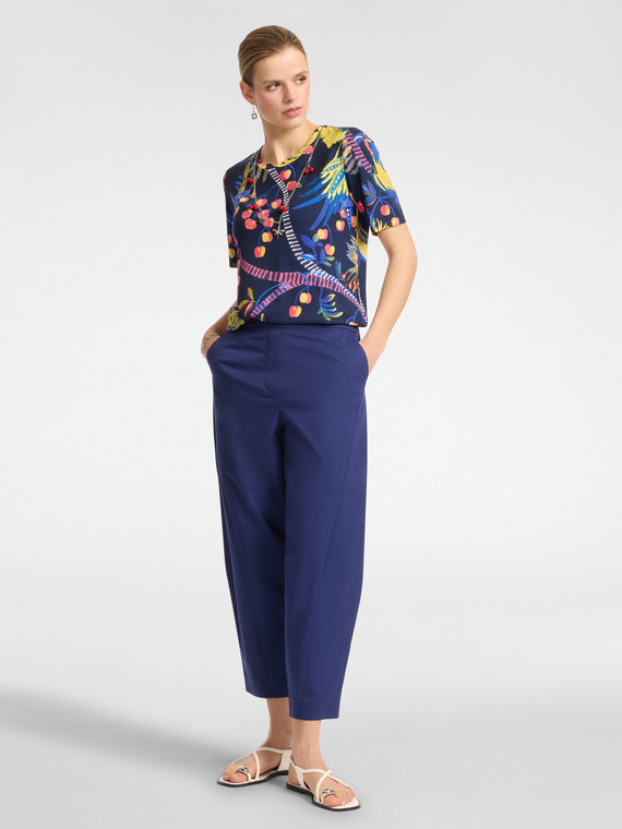 Pantaloni balloon in cotone stretch