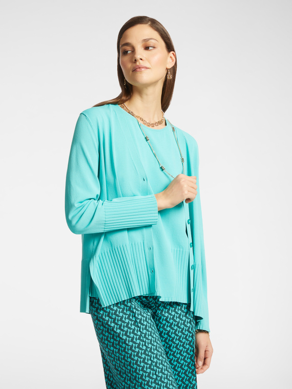 Cardigan con bordi a coste