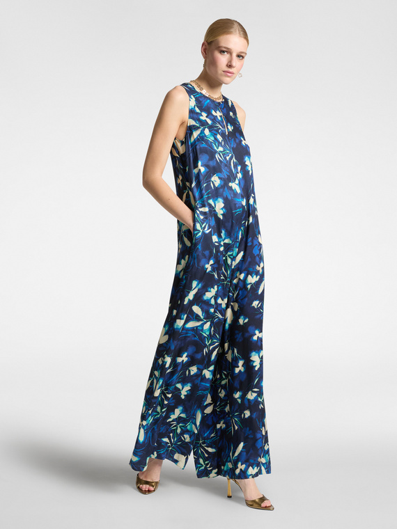 Completo elegante stampato con tuta e blusa