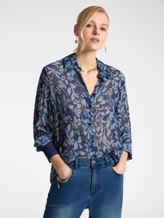 Camicia dalla stampa foliage