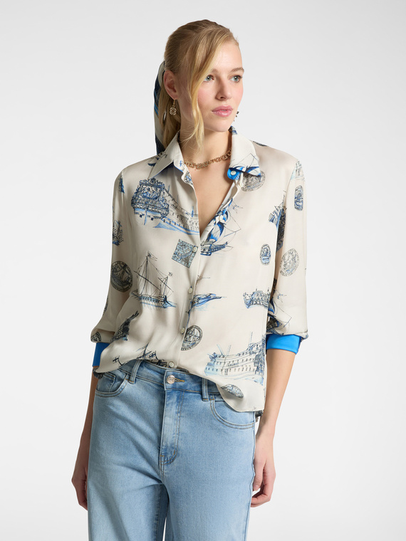 Camicia dalla stampa veliero