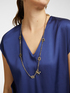 Blusa in raso con scollo a V image number 3