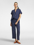 Blusa in lino gessato e jersey image number 2