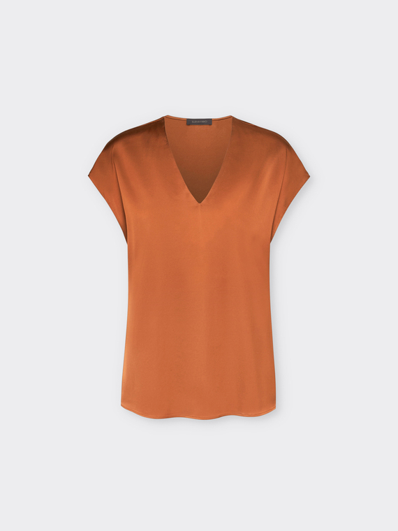 Blusa in raso con scollo a V