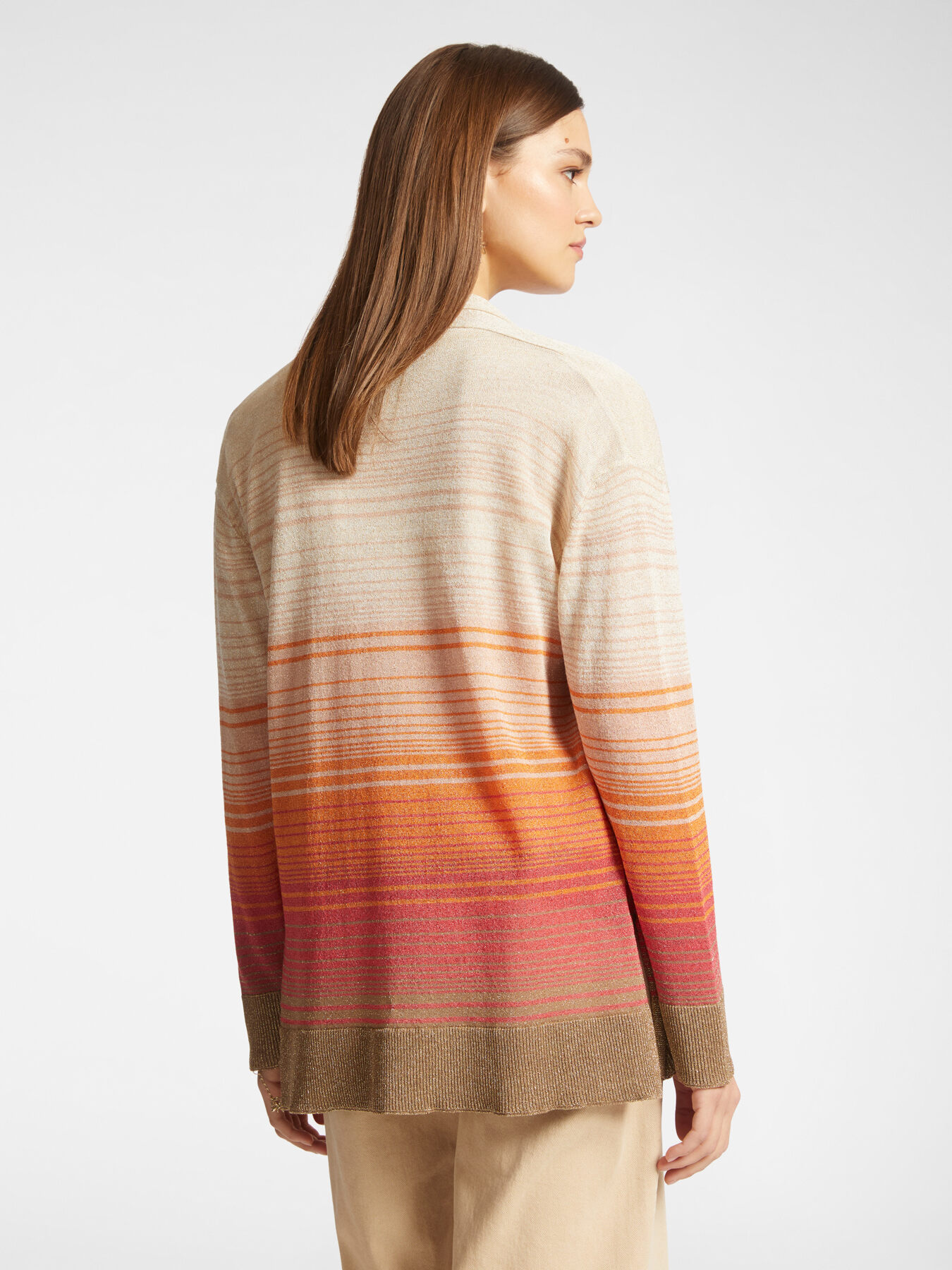 Cardigan a righe sfumate image number 1