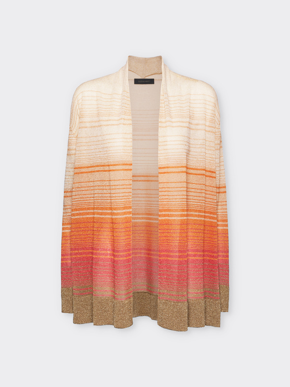 Cardigan a righe sfumate