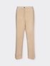 Pantaloni cropped in lino stretch con risvolto image number 4