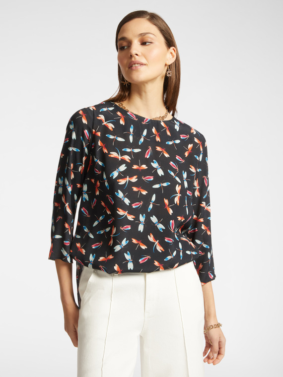 Blusa dalla stampa libellule