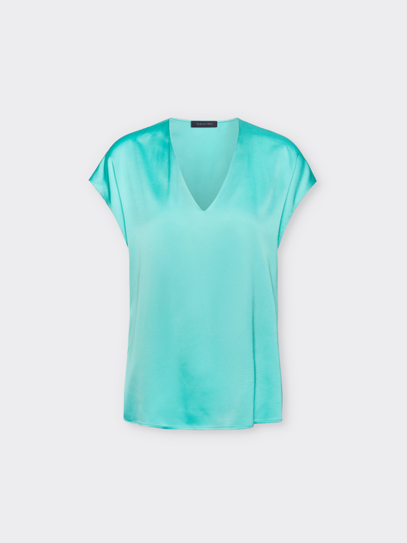 Blusa in raso con scollo a V