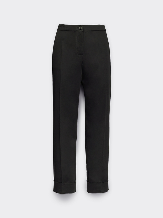 Pantaloni cropped con risvolto