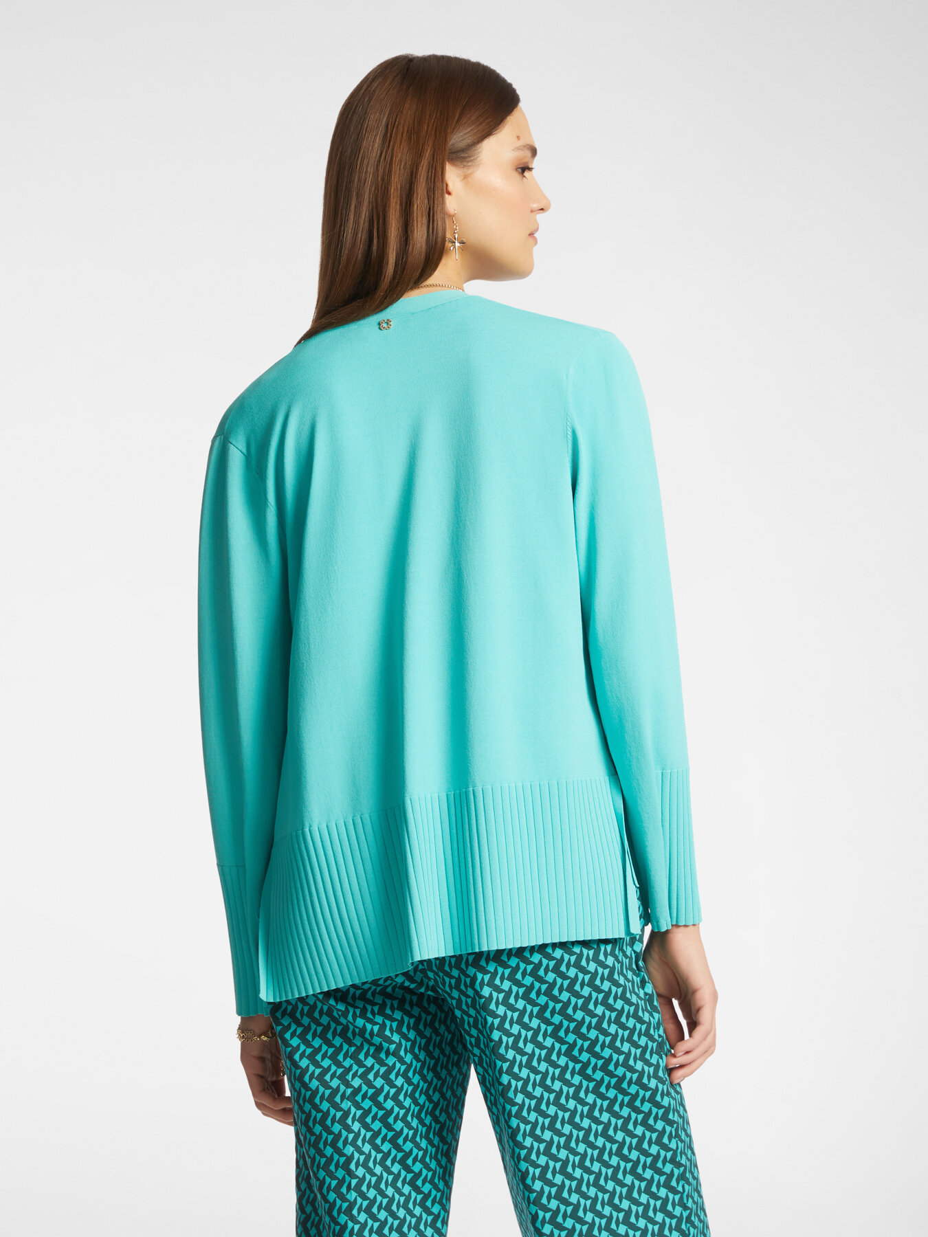 Cardigan con bordi a coste image number 1