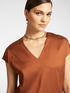 Blusa in raso con scollo a V image number 3