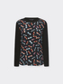T-shirt in due tessuti con stampa image number 4