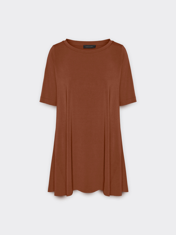 T-shirt lunga in jersey crêpe