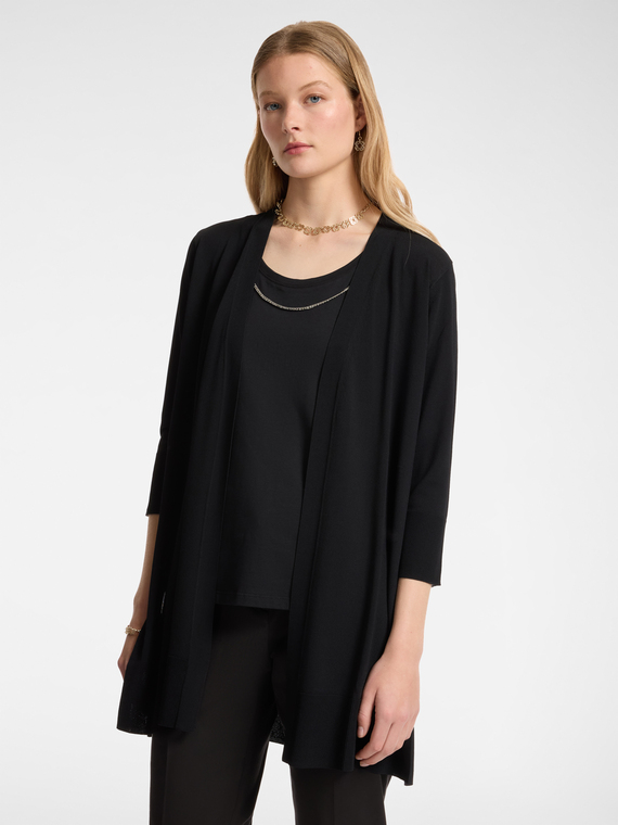 Cardigan lungo aperto davanti