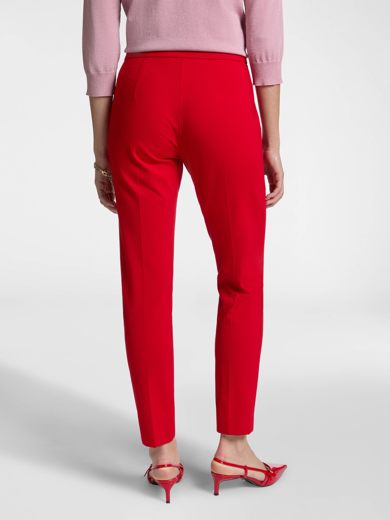 Pantaloni slim fit in punto Milano image number 1