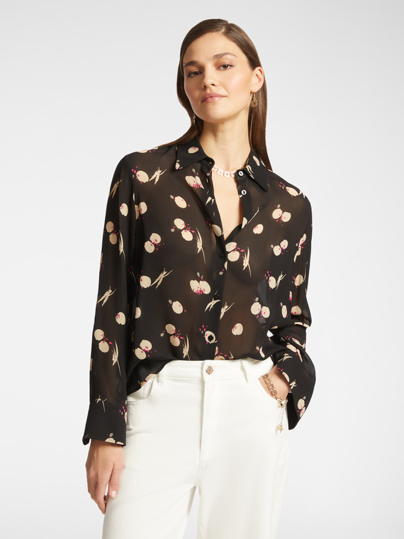 Camicia stampata in georgette