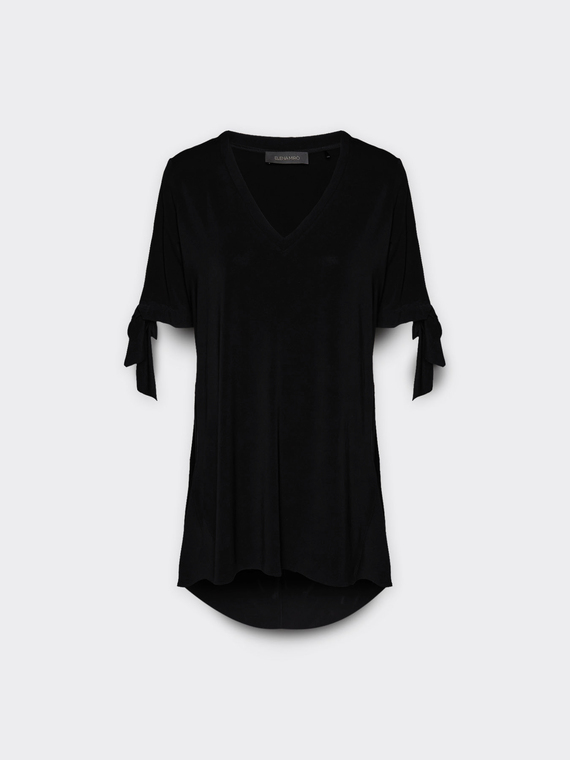 T-shirt over con fiocchi a fondo manica
