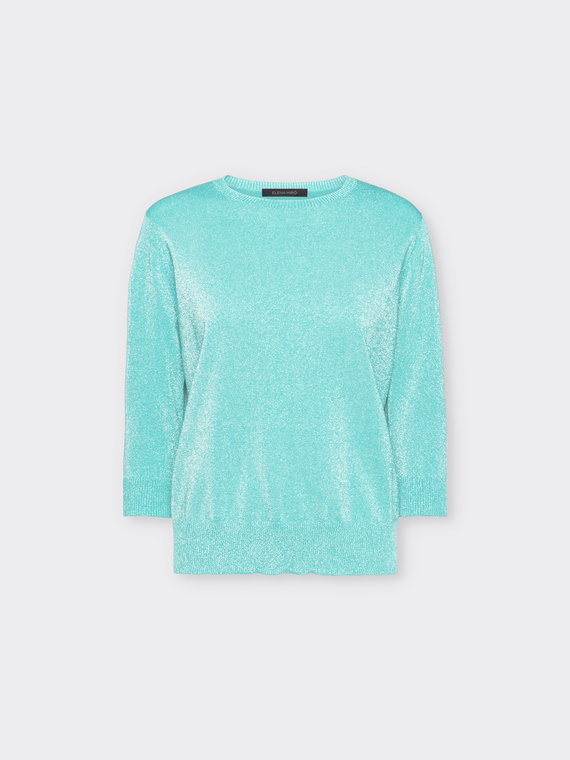 Maglia lurex con maniche a tre quarti