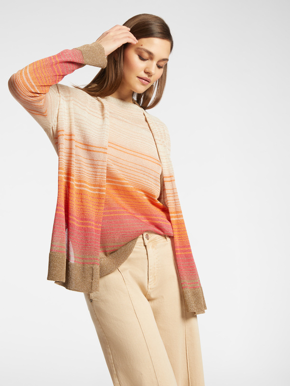 Cardigan a righe sfumate