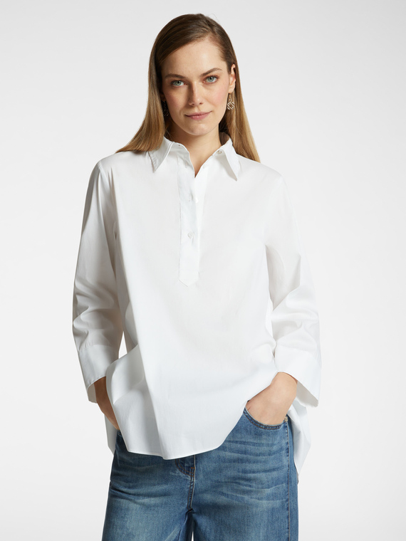 Camicia ampia in popeline