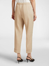 Pantaloni cropped in lino stretch con risvolto image number 1