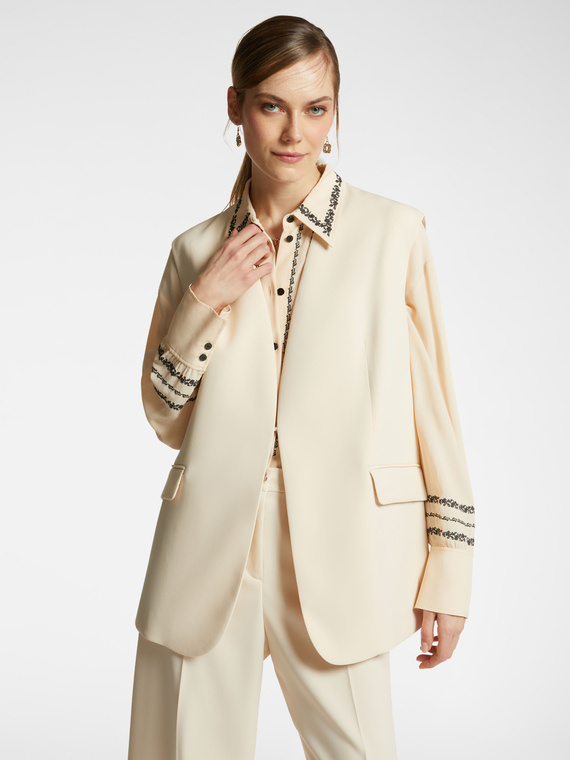 Blazer senza maniche in crepe cady