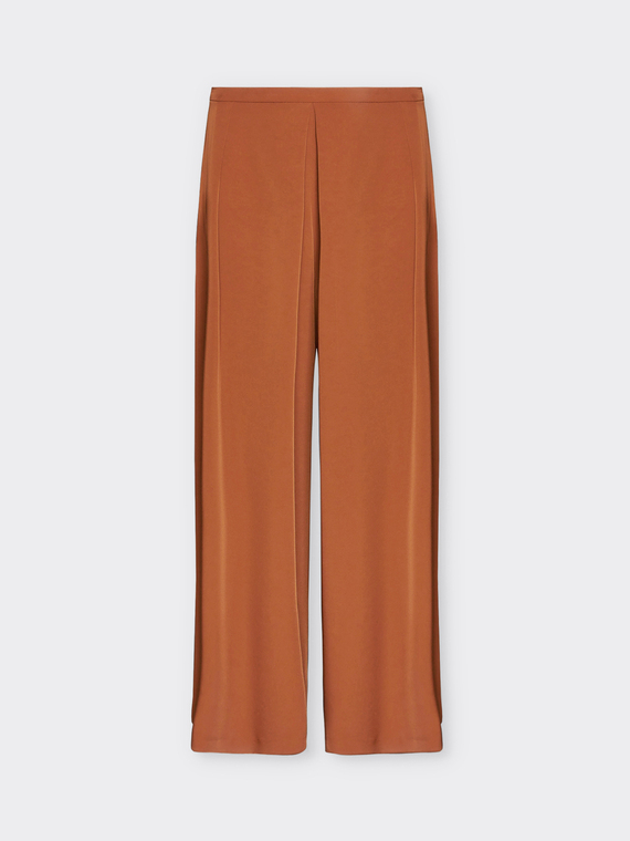 Pantaloni ampi cropped con pieghe