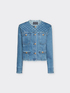 Giacca in denim con frange e ricami image number 4
