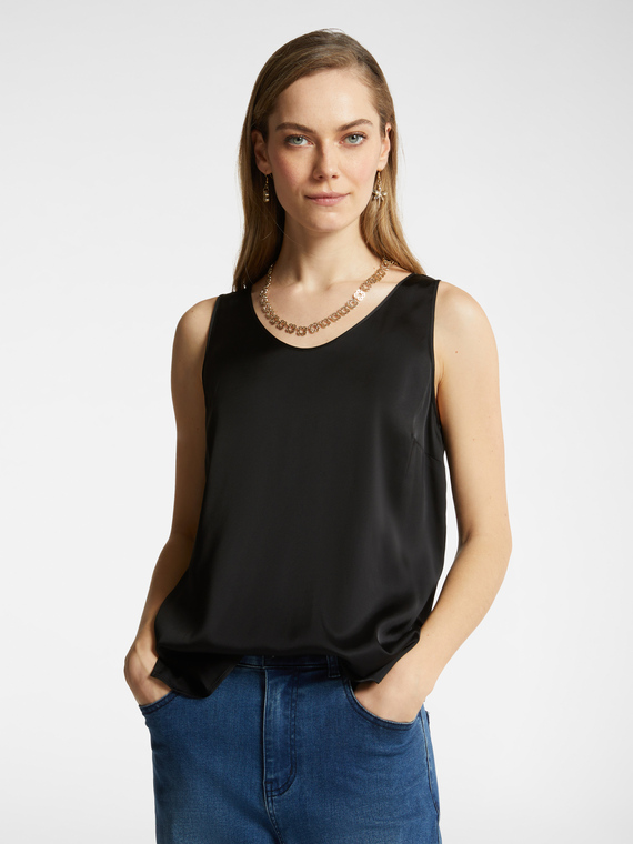 Top V neck in viscosa stretch