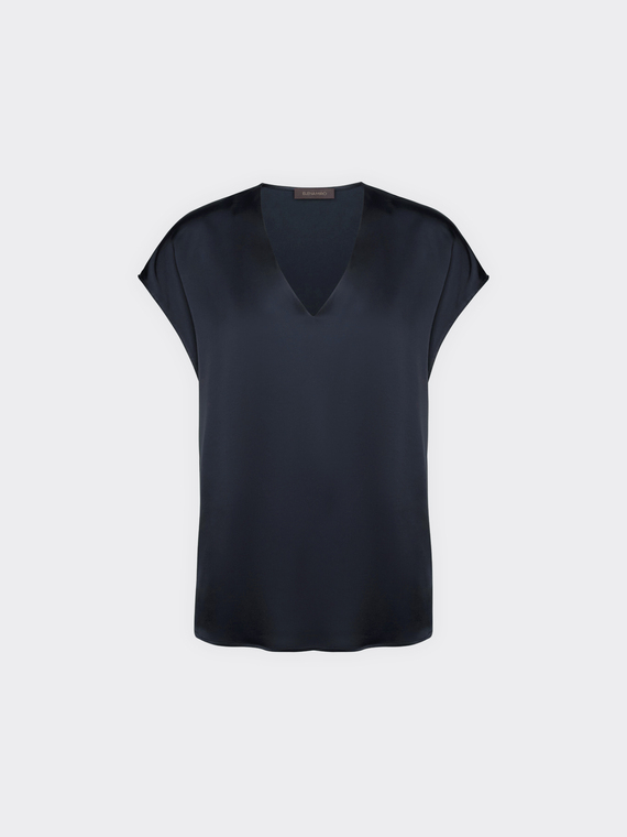 Blusa in raso con scollo a V
