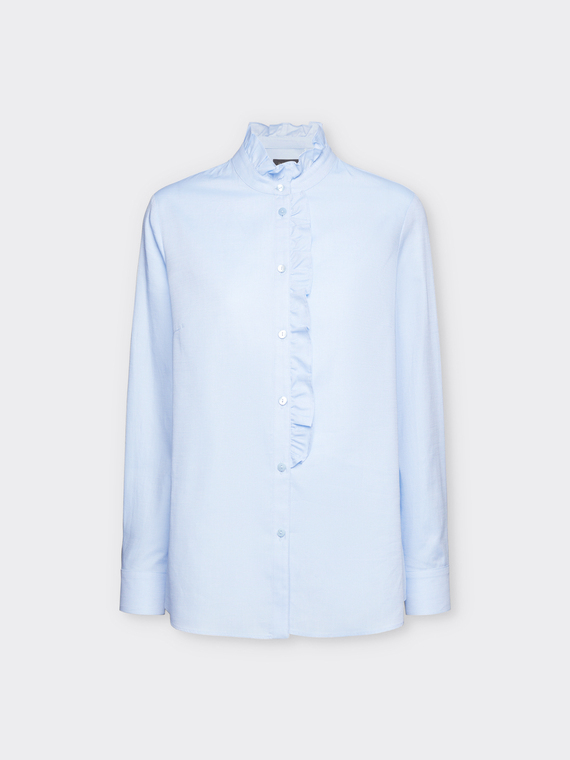 Camicia Oxford con volant lungo il davanti