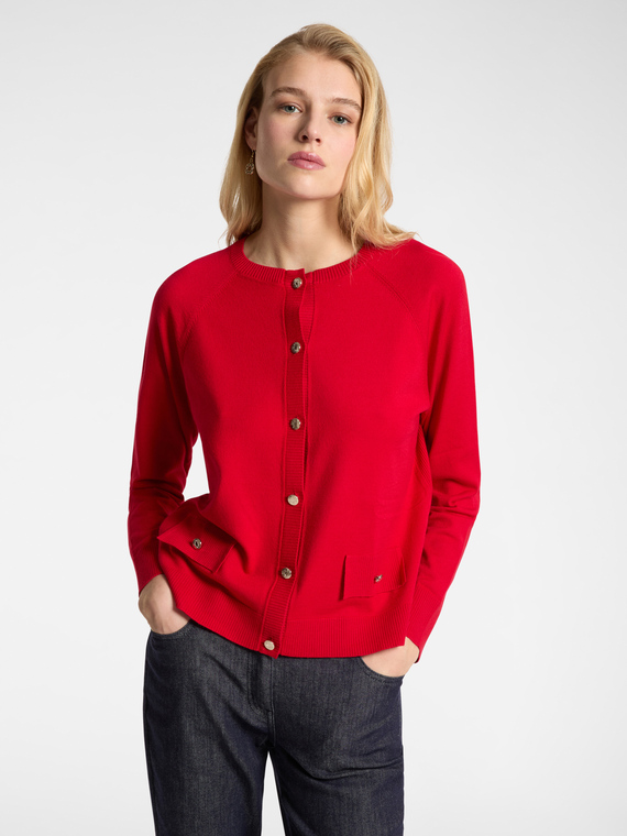 Cardigan corto con bottoni Monogram