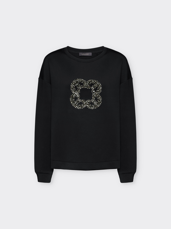 Felpa con maxi ricamo Monogram