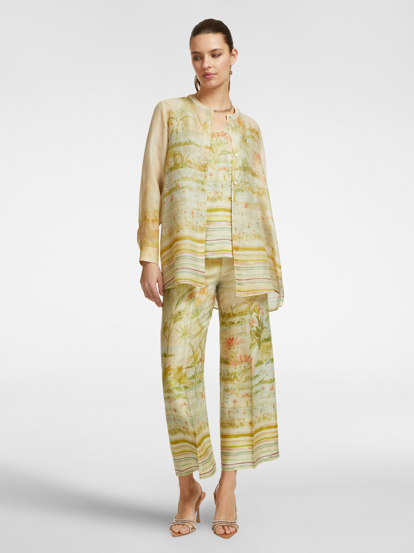 Pantaloni cropped stampati image number 0