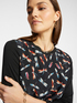 T-shirt in due tessuti con stampa image number 3