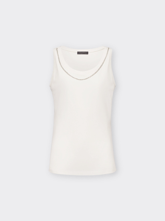 Top con catena in strass
