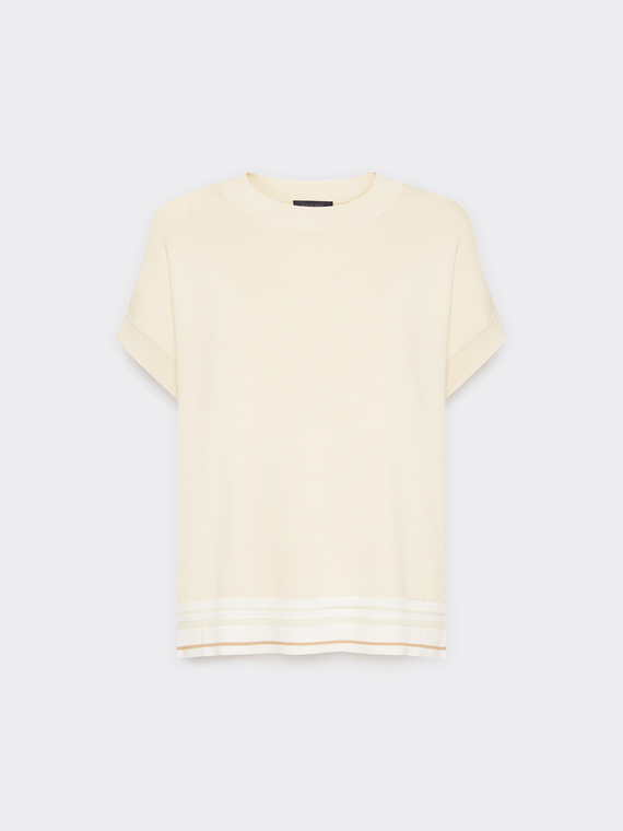 Maglia maniche corte con bordo a righe