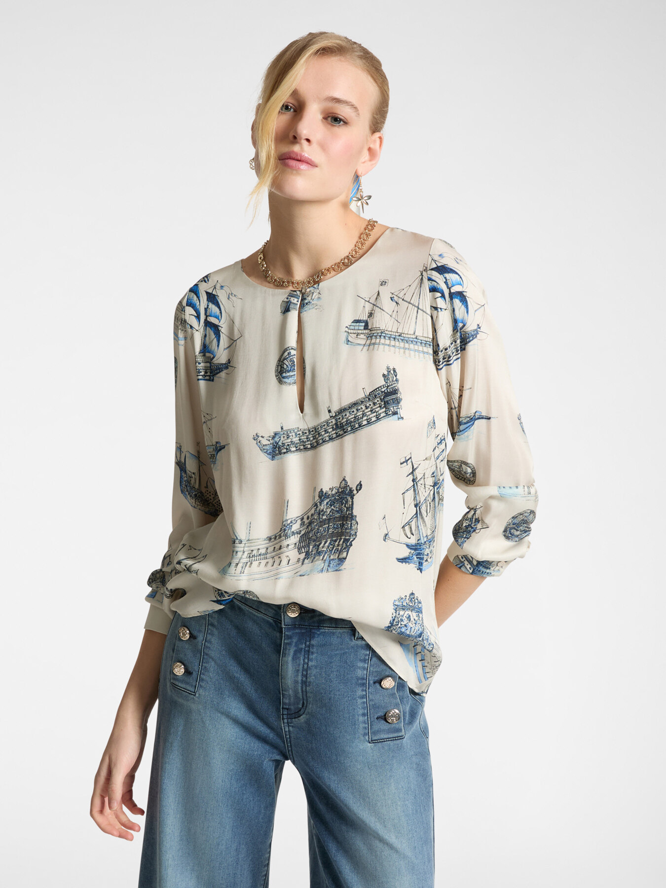 Blusa dalla stampa veliero image number 0