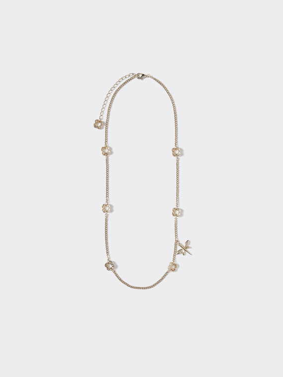 Collana lunga con libellula e ciondoli Monogram