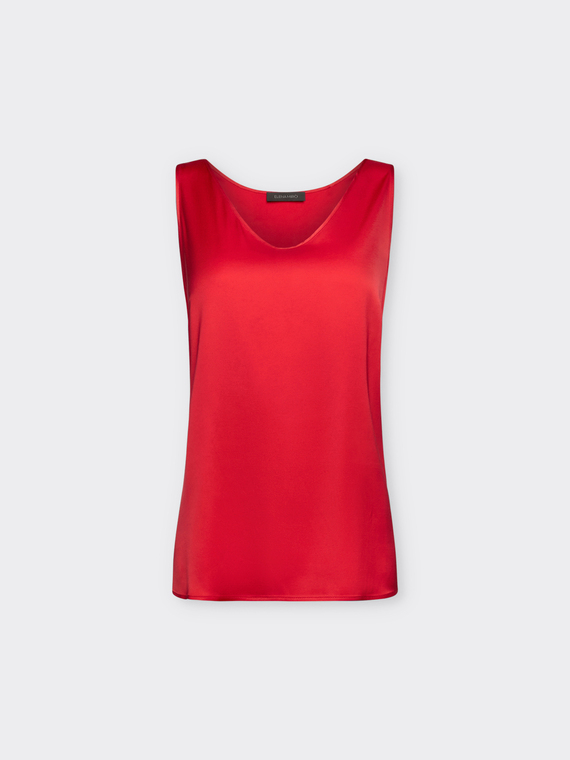 Top V neck in viscosa stretch