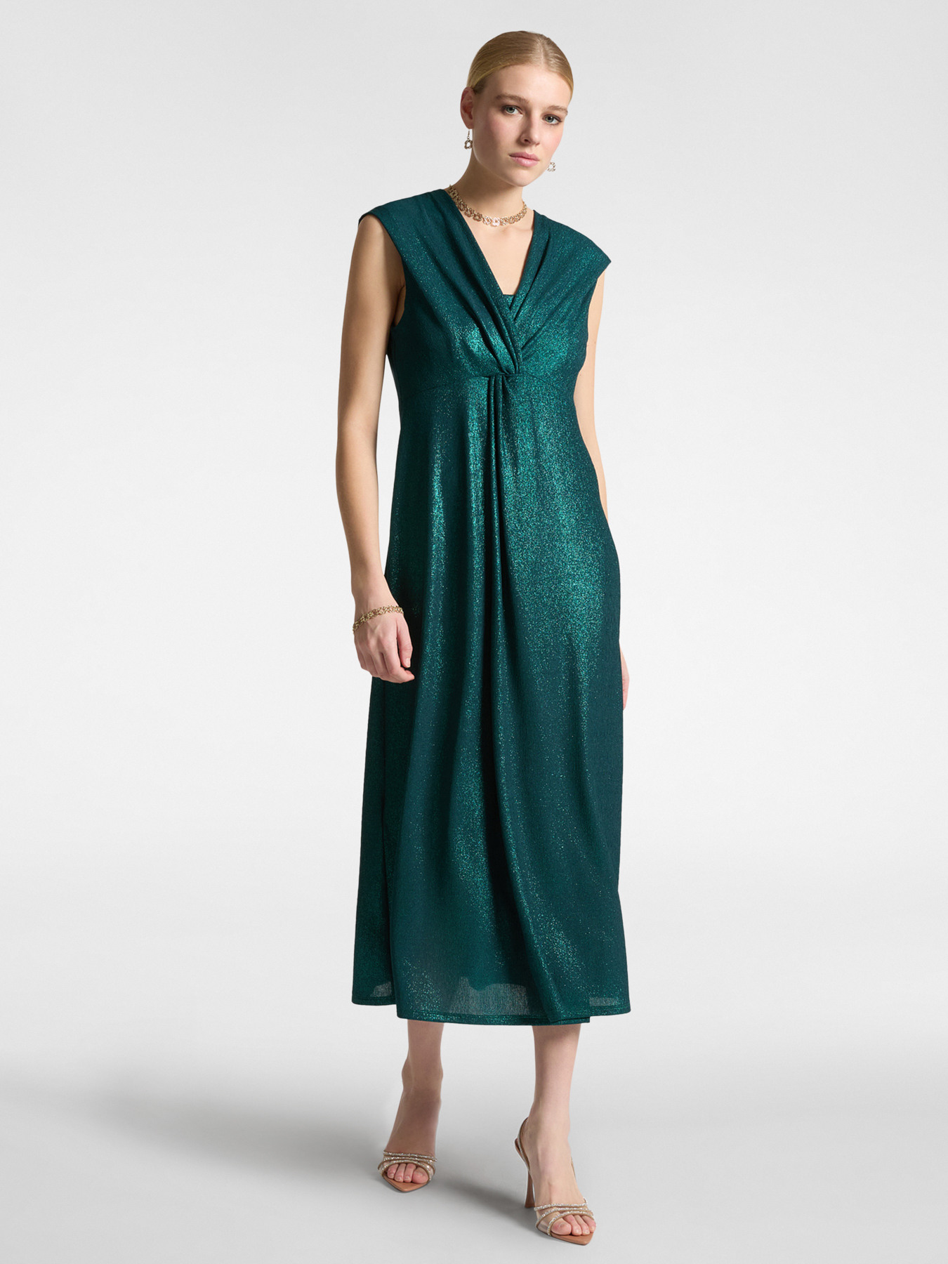 Abito lurex con nodo davanti image number 0
