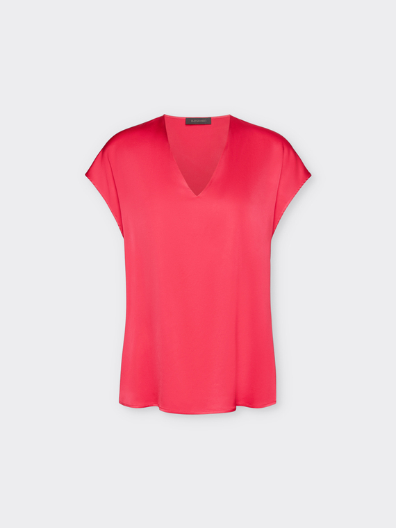 Blusa in raso con scollo a V