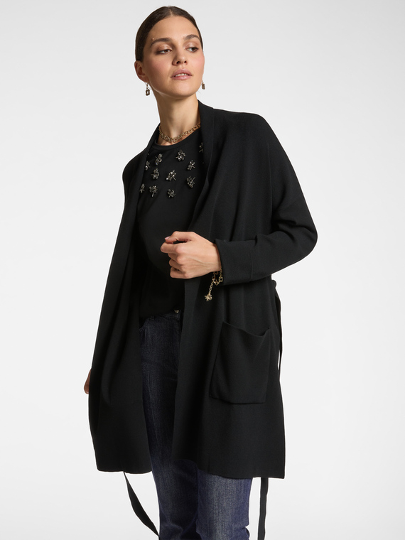 Cardigan lungo con fusciacca