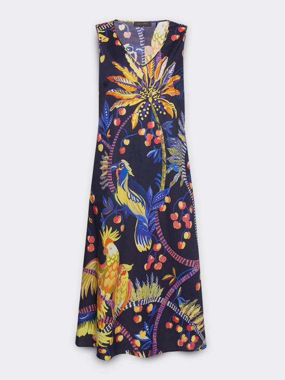 Abito stampato in cotone stretch