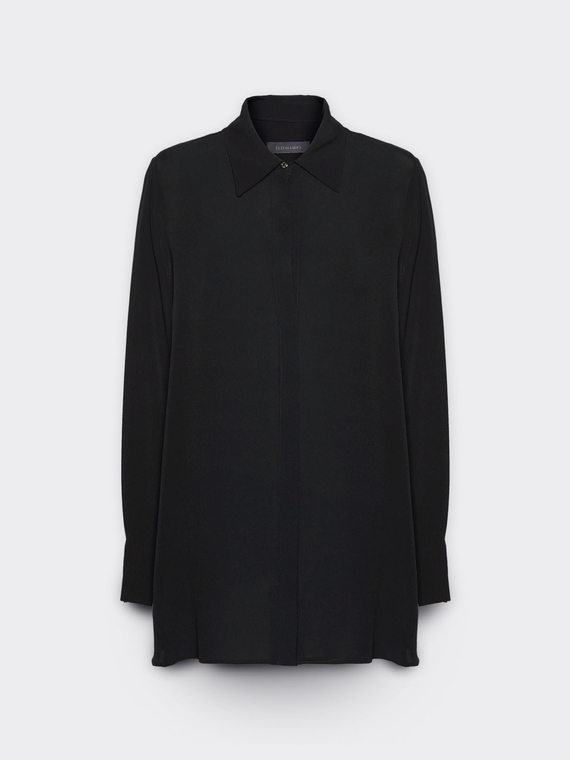 Camicia lunga in crêpe de chine