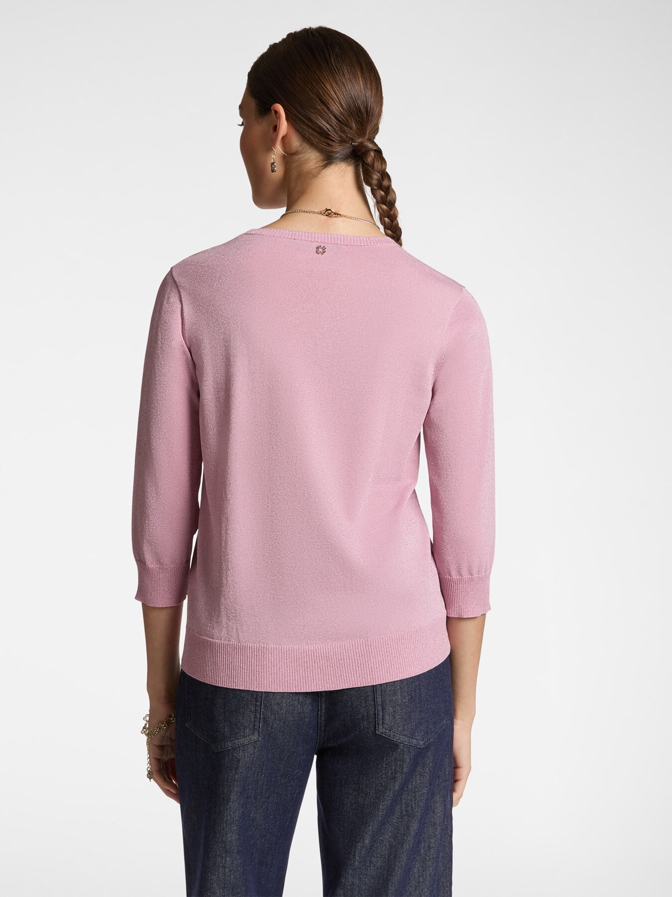 Maglia lurex con maniche a tre quarti image number 1