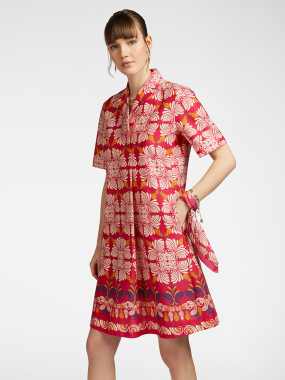 Abito stampato in cotone stretch