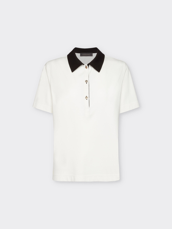 T-shirt polo con colletto a contrasto
